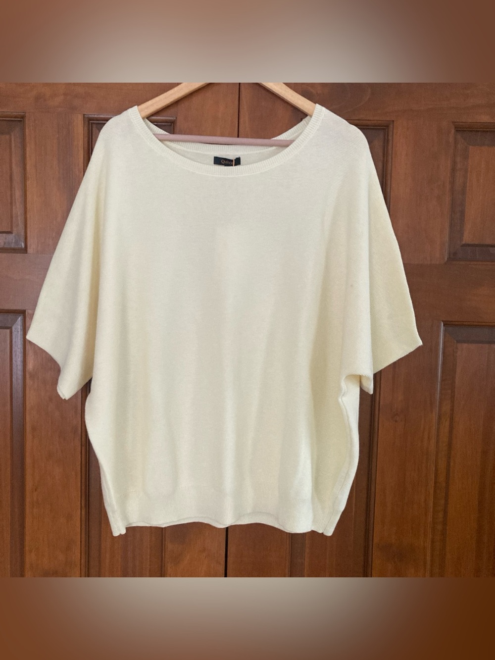 NWT Quince pale yellow cotton cashmere link stitch dolman Sweater women’s Sz XL